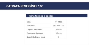 CATRACA REVERSIVEL 1/2 RIO TOOLS