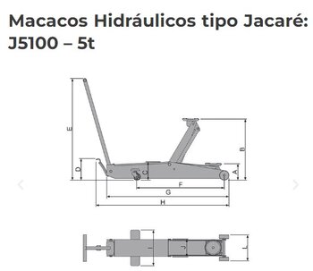 MACACO HIDRÁULICO TIPO JACARÉ 5 TON. - BOVENAU 